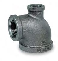 Everflow BMRT2020  2" x 1-1/2" x 2" Reducing Tee Black Malleable