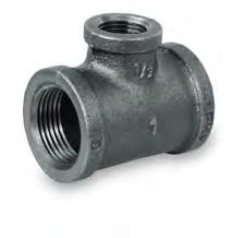 Everflow BMRT4004  4" x 2-1/2" Reducing Tee Black Malleable