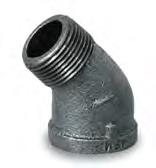 Everflow BMSF0300  3" Street Elbow 45 Black Malleable