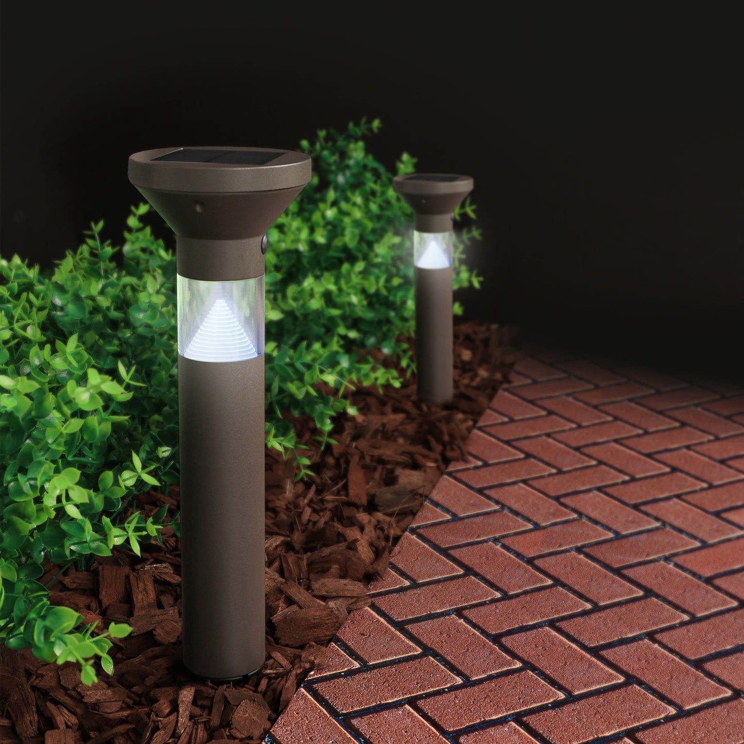 Feit Electric BOLLARDSYNCSOL/BZ/RP 12 in. OneSync Landscape Bronze Solar Bollard Light