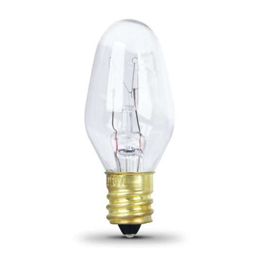 Feit Electric BP10C71/2/RP 10W Soft White (2700K) E12 Base C7 Dimmable Incandescent Light Bulb (2-Pack)