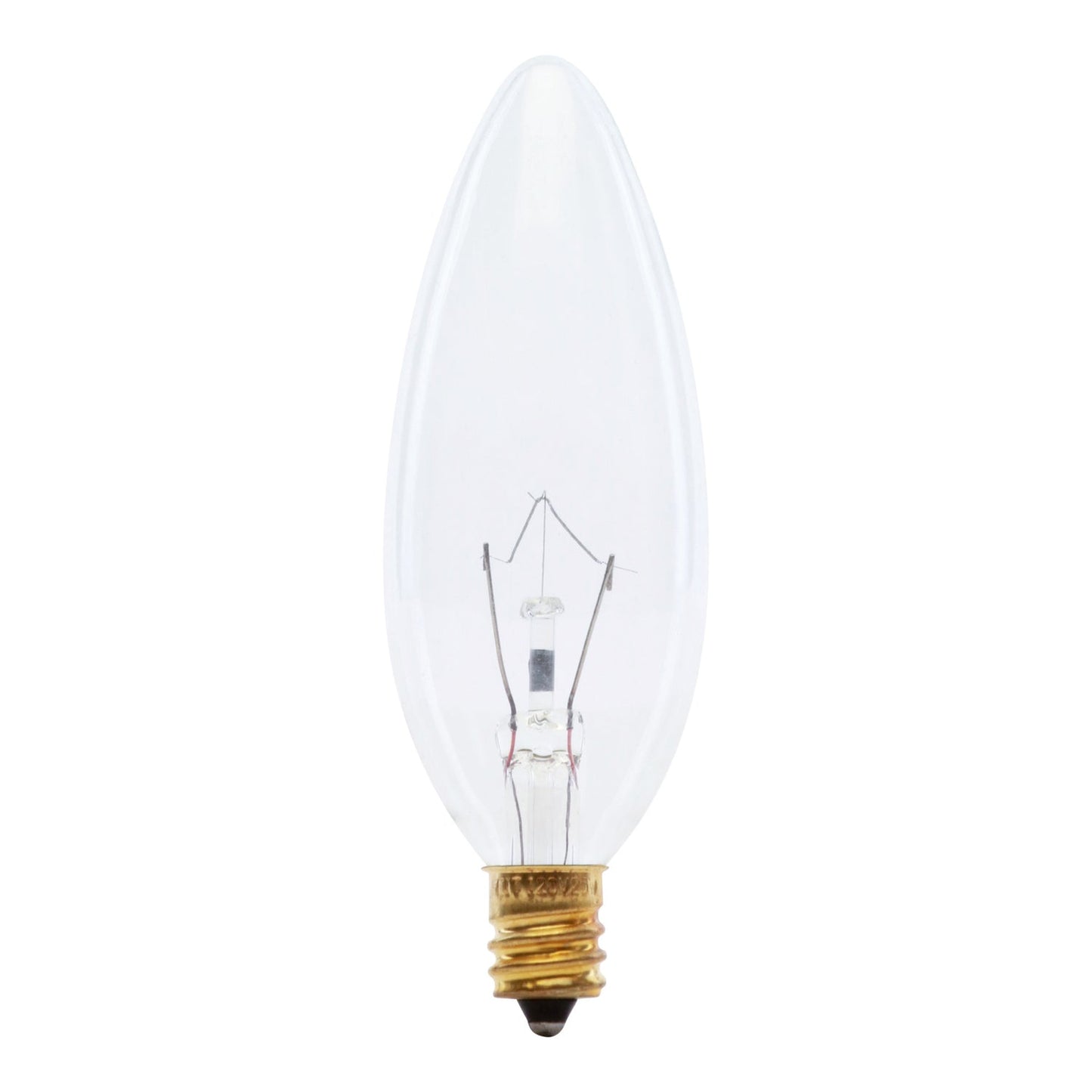 Feit Electric BP25CTC 25W Soft White (2700K) E12 Base B10 Clear Torpedo Tip Dimmable Incandescent Light Bulb (2-Pack)