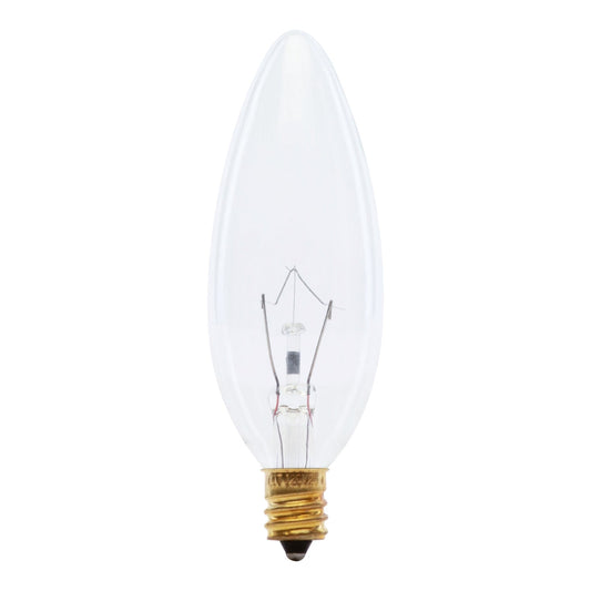 Feit Electric BP25CTC 25W Soft White (2700K) E12 Base B10 Clear Torpedo Tip Dimmable Incandescent Light Bulb (2-Pack)