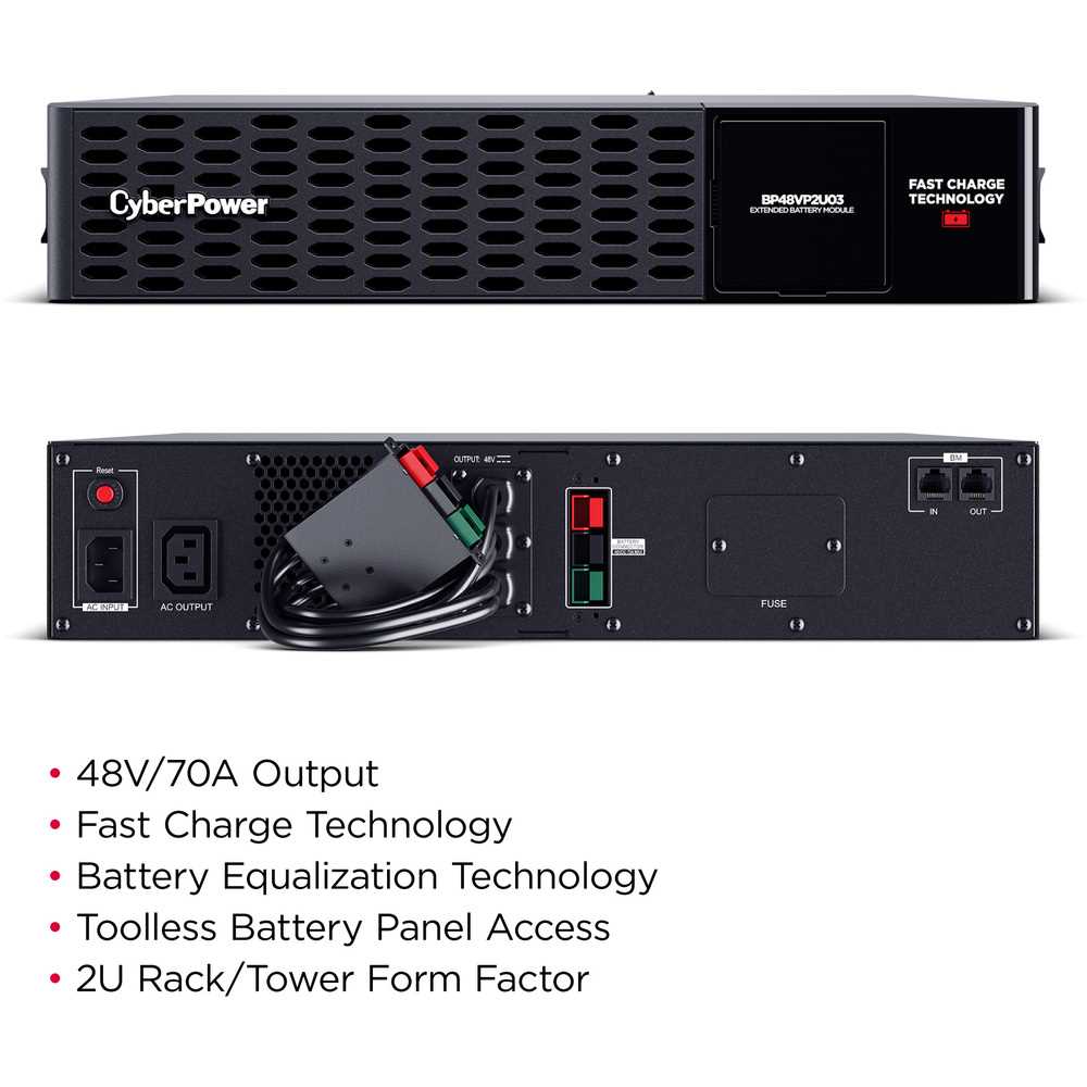 CyberPower UPS Systems BP48VP2U03 Extended Battery Modules - 48 VDC / 70 A - 12 V / 6 Ah Sealed Lead-Acid Battery, 3YR Warranty