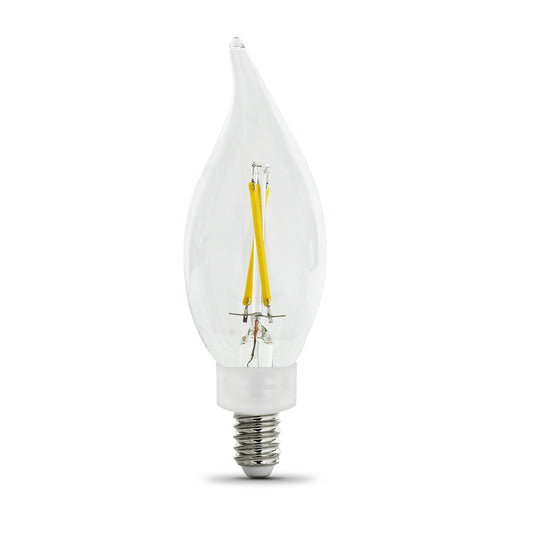 Feit Electric BPCFC25/927CA/FIL/2 25-Watt Equivalent B10 Dimmable Soft White LED Filament Enhance (2-Pack)