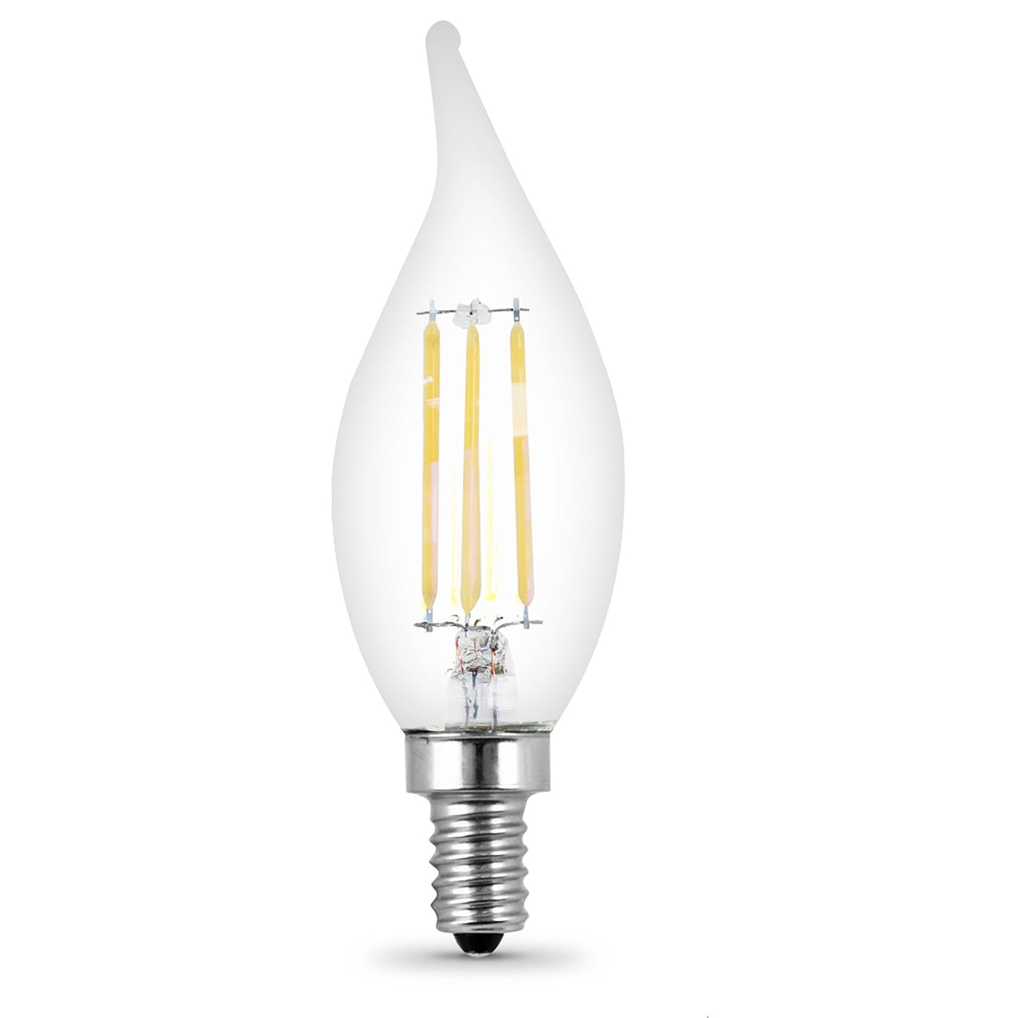 Feit Electric BPCFC40930CAFIL/4 3.3W (40W Replacement) Bright White (3000K) E12 Base BA10 Flame Tip Filament LED (4-Pack)