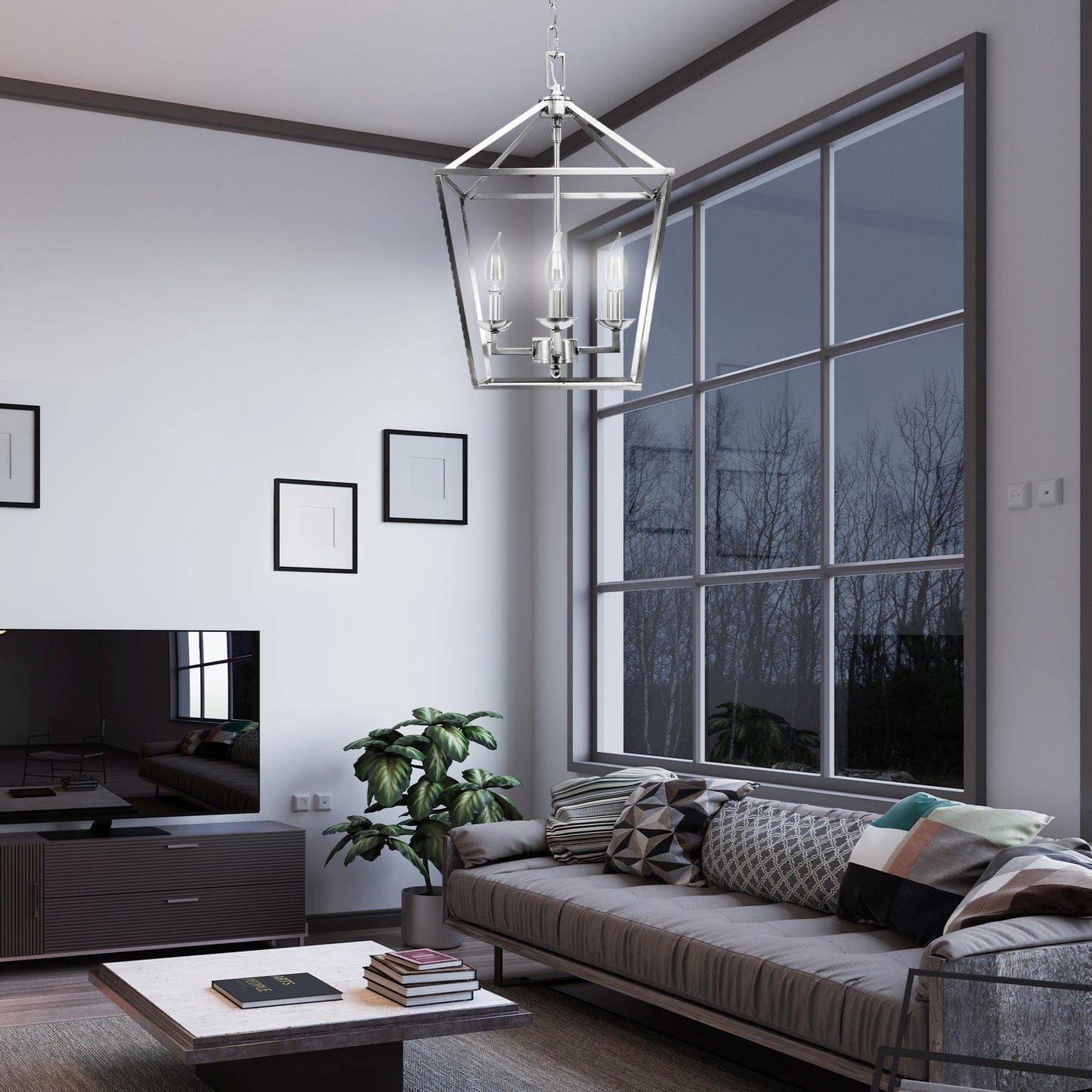 Feit Electric BPCFC40950CAWFIL/4 3.3W (40W Replacement) Daylight (5000K) B10 (E12 Base) Flame Tip Exposed White Filament LED Bulb (4-Pack)