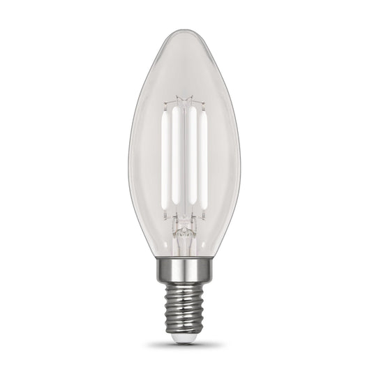 Feit Electric BPCTC60927CA/WFIL/2 5.5W (60W Replacement) Soft White (2700K) B10 Shape (E12 Base) Torpedo Tip White Filament Light Bulb (2-Pack)