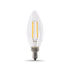 Feit Electric BPCTC60935CA/FIL2 5.5W (60W Replacement) Neutral White (3500K) E12 Base B10 Dimmable Glass Filament LED (2-Pack)