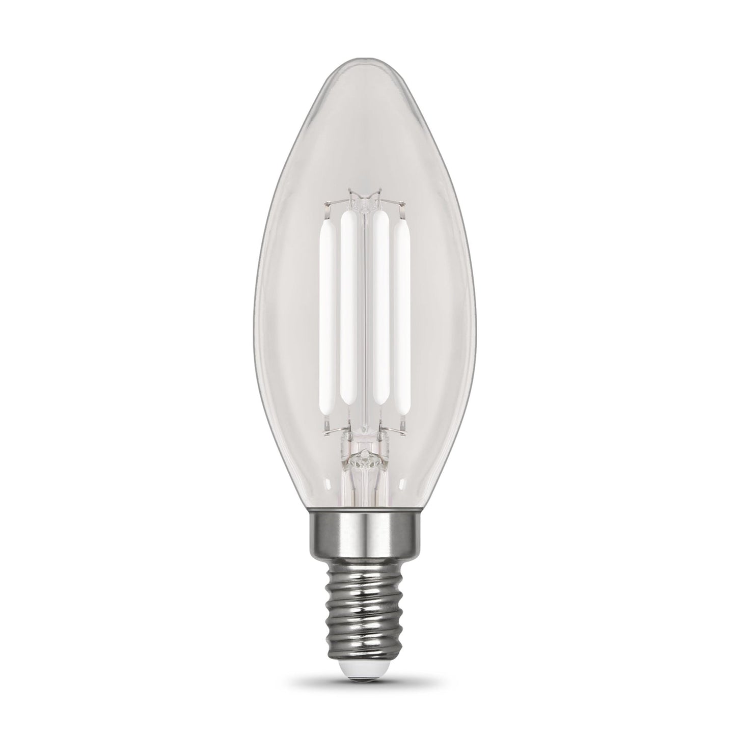 Feit Electric BPCTC60950CA/WFIL/2 5.5W (60W Replacement) Daylight (5000K) Chandelier B10 (E12 Base) Torpedo Tip White Filament Light Bulb (2-Pack)