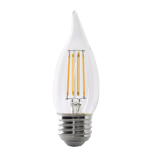 Feit Electric BPEFC60927CAFIL/2/RP 5.5W (60W Replacement) Soft White (2700K) BA10 E26 Base Flame Tip Filament LED