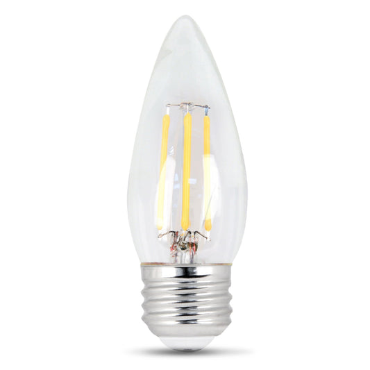 Feit Electric BPETC60950CAFIL/2/RP 5.5W (60W Replacement) Daylight (5000K) E26 Base B10 Dimmable Decorative LED Filament Enhance (2-Pack)