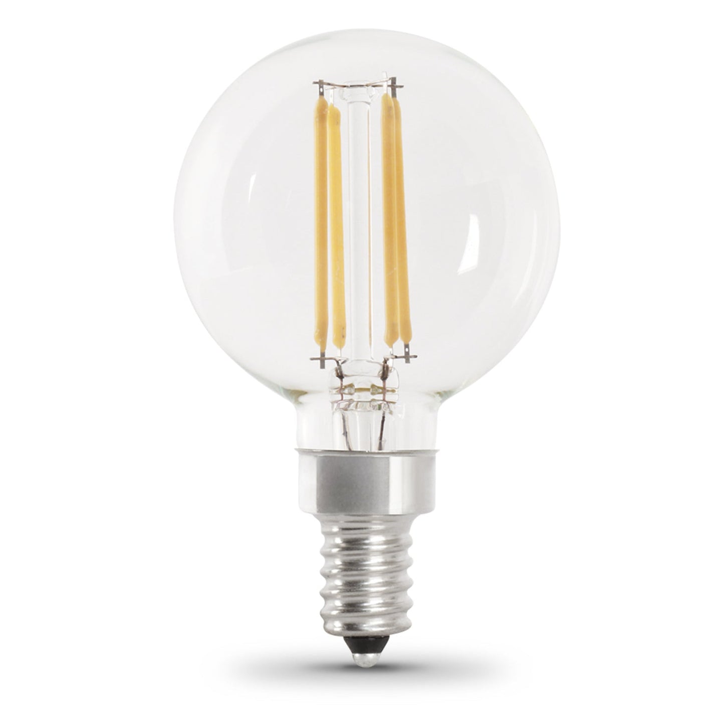 Feit Electric BPG1640927CAFIL/2/RP 40W Replacement G16 1/2 Soft White Dimmable Enhance Glass Filament Globe LED (2-Pack)