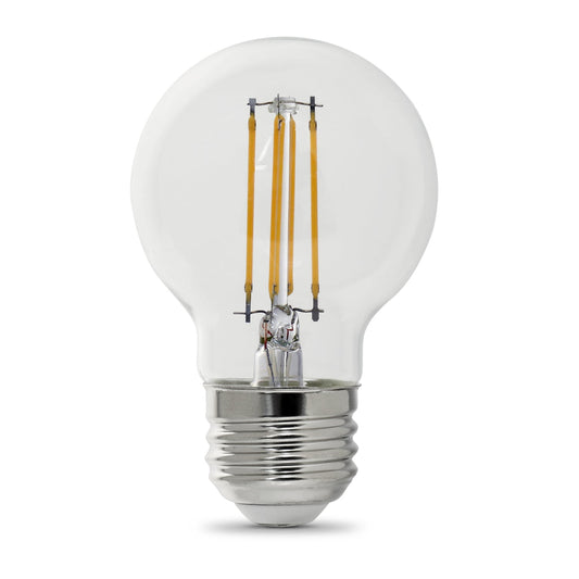Feit Electric BPGM60927CA/FIL/2/RP 60W Replacement G16 1/2 Medium Base Soft White Dimmable Enhance Glass Filament Globe LED (2-Pack)