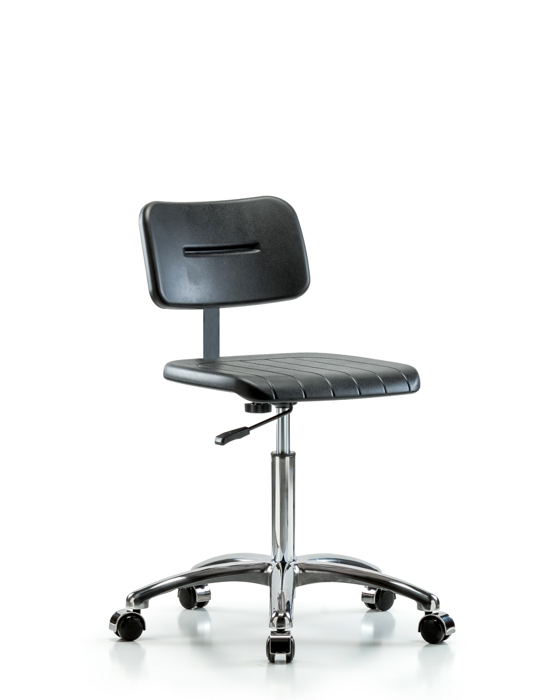 Blue Ridge Ergonomics BPMBCH-CR-NF-CC Core Polyurethane Chair Chrome - Medium Bench Height with Casters
