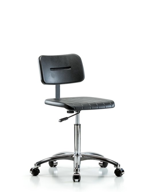 Blue Ridge Ergonomics BPMBCH-CR-NF-CC Core Polyurethane Chair Chrome - Medium Bench Height with Casters