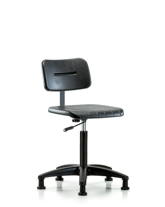 Blue Ridge Ergonomics BPMBCH-RG-NF-RG Core Polyurethane Chair - Medium Bench Height with Chrome Foot Ring & Stationary Glides