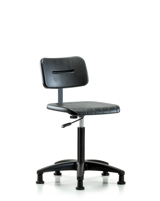 Blue Ridge Ergonomics BPMBCH-RG-NF-RG Core Polyurethane Chair - Medium Bench Height with Chrome Foot Ring & Stationary Glides