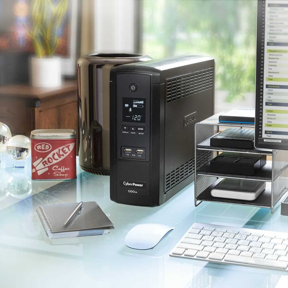 CyberPower BRG1000AVRLCD Intelligent LCD UPS Systems - 1000VA/600W, 120 VAC, NEMA 5-15P, Mini-Tower, 10 Outlets, LCD, PowerPanel® Personal, $350000 CEG, 5YR Warranty