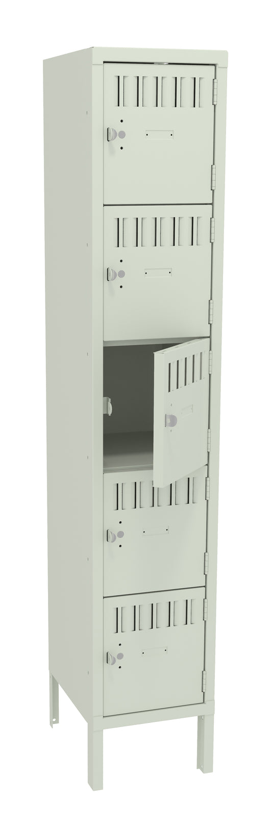 Tennsco BS5-121512-1 5 High Box Locker - One Wide With Legs (Assembled)