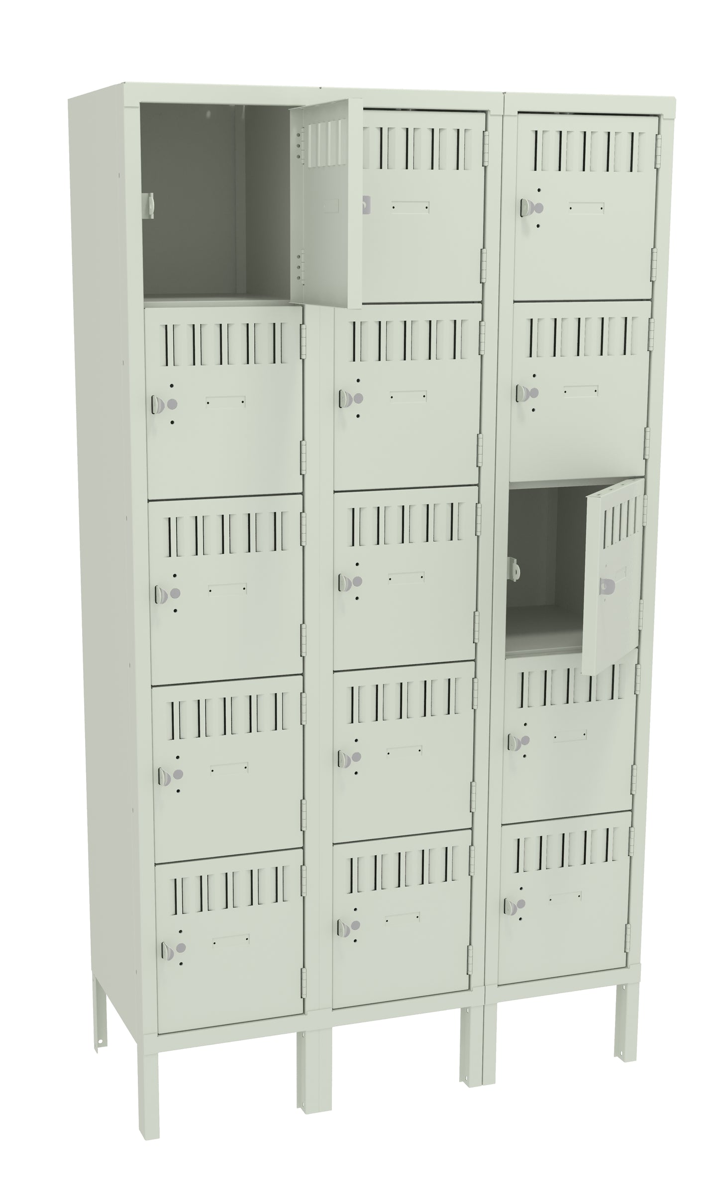 Tennsco BS5-121512-3 5 High Box Locker - Three Wide With Legs (Assembled)