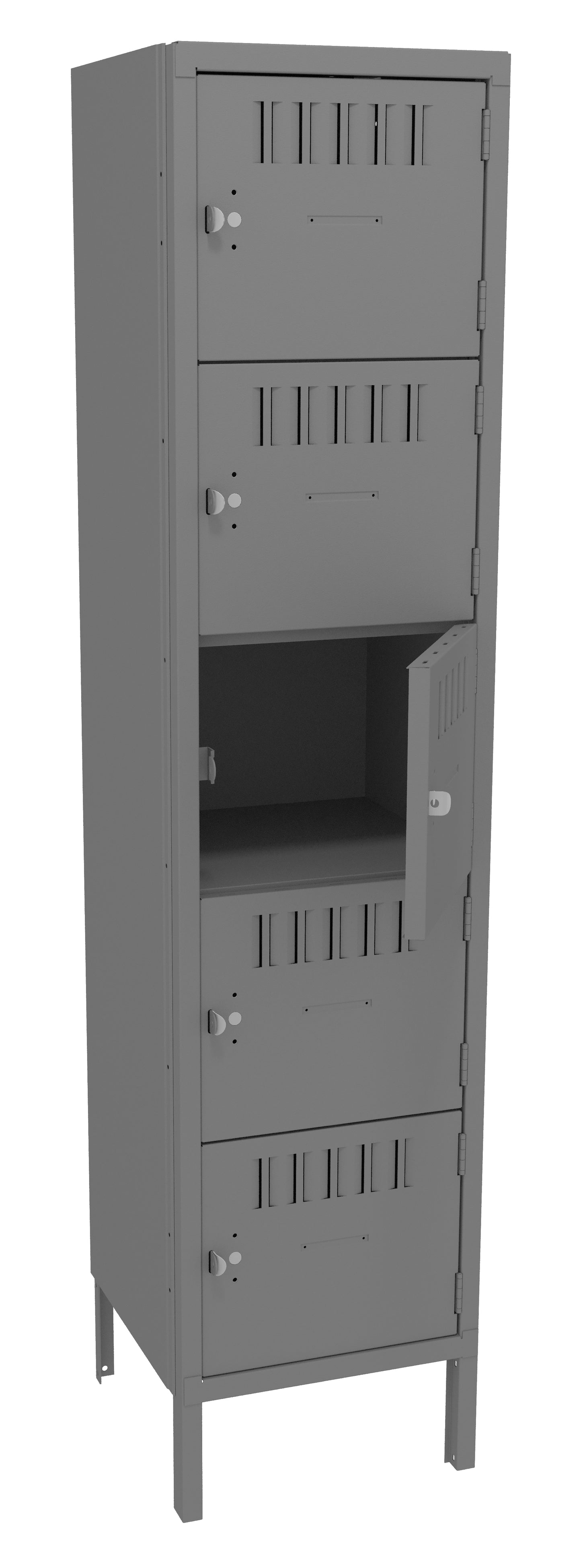 Tennsco BS5-151512-1 5 High Box Locker - One Wide With Legs (Assembled)
