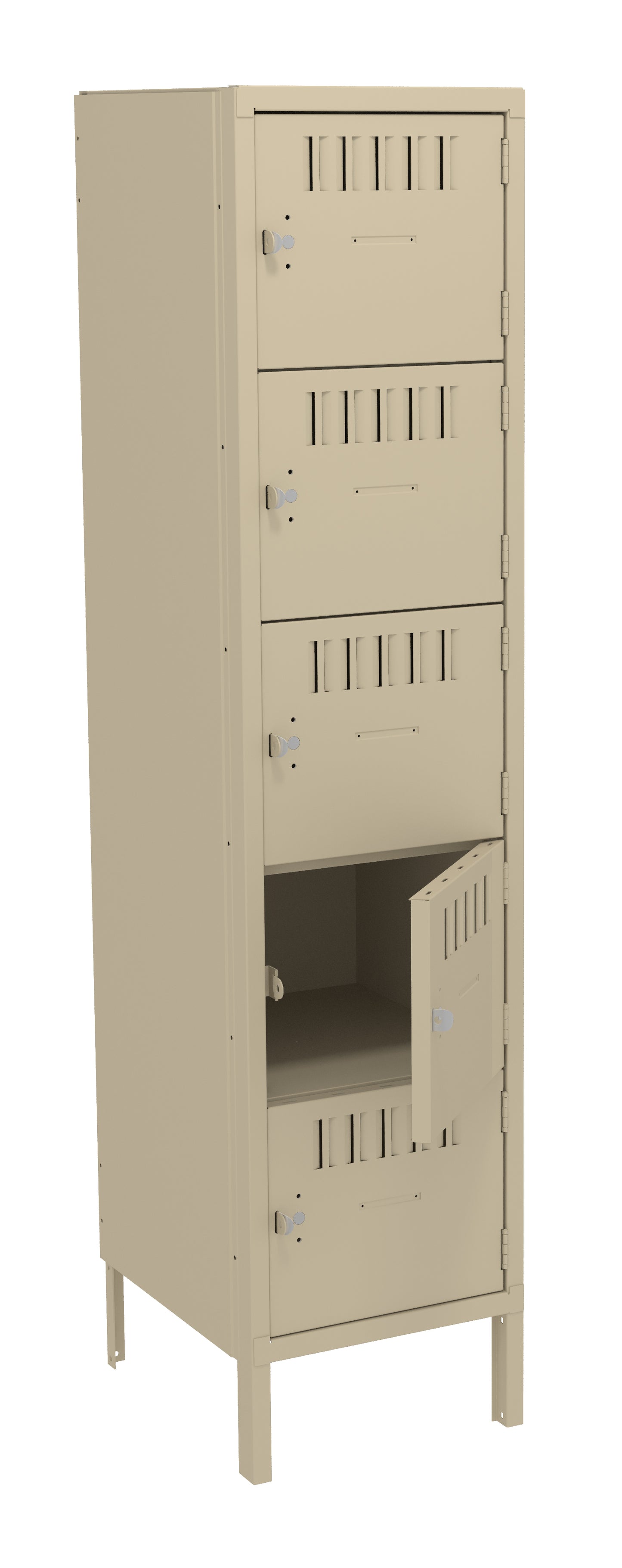 Tennsco BS5-151812-1 5 High Box Locker - One Wide With Legs (Assembled)