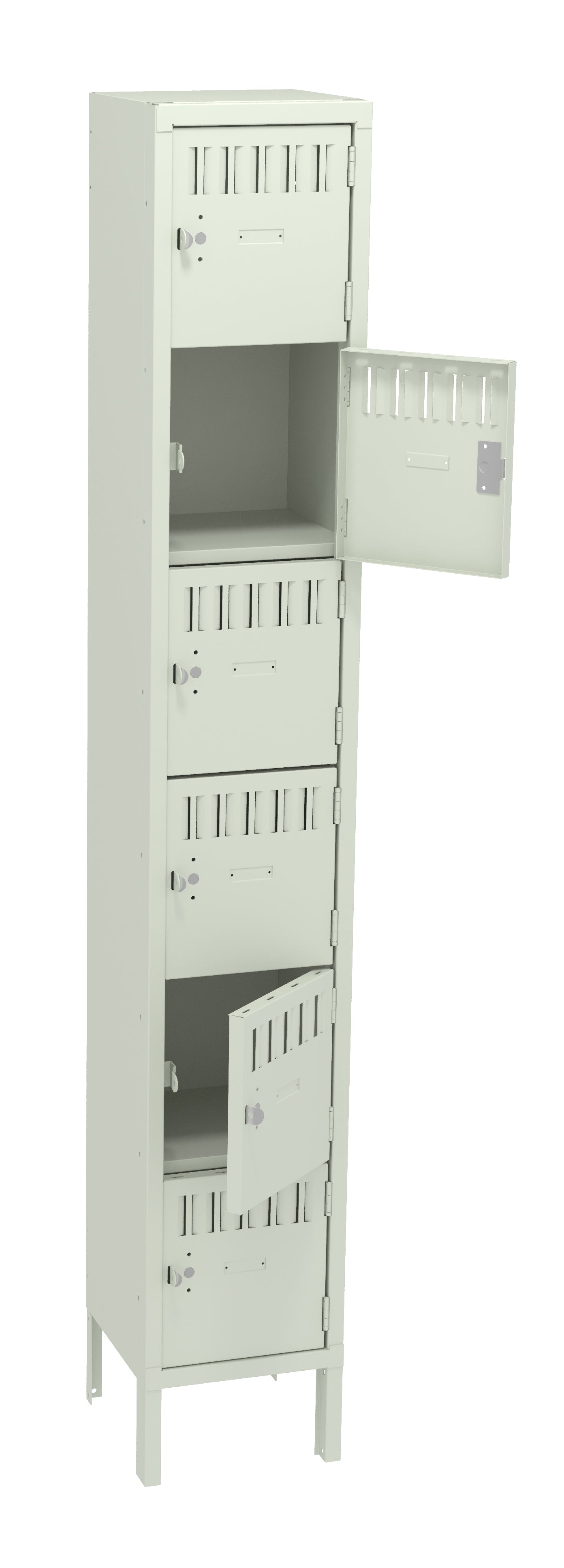 Tennsco BK6-121212-1 6 High Box Locker - One Wide With Legs (Unassembled)