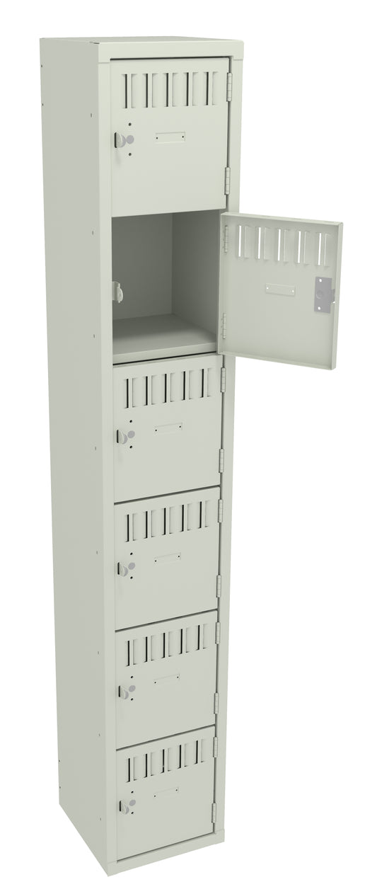 Tennsco BS6-121212-A 6 High Box Locker - One Wide, No Legs (Assembled)