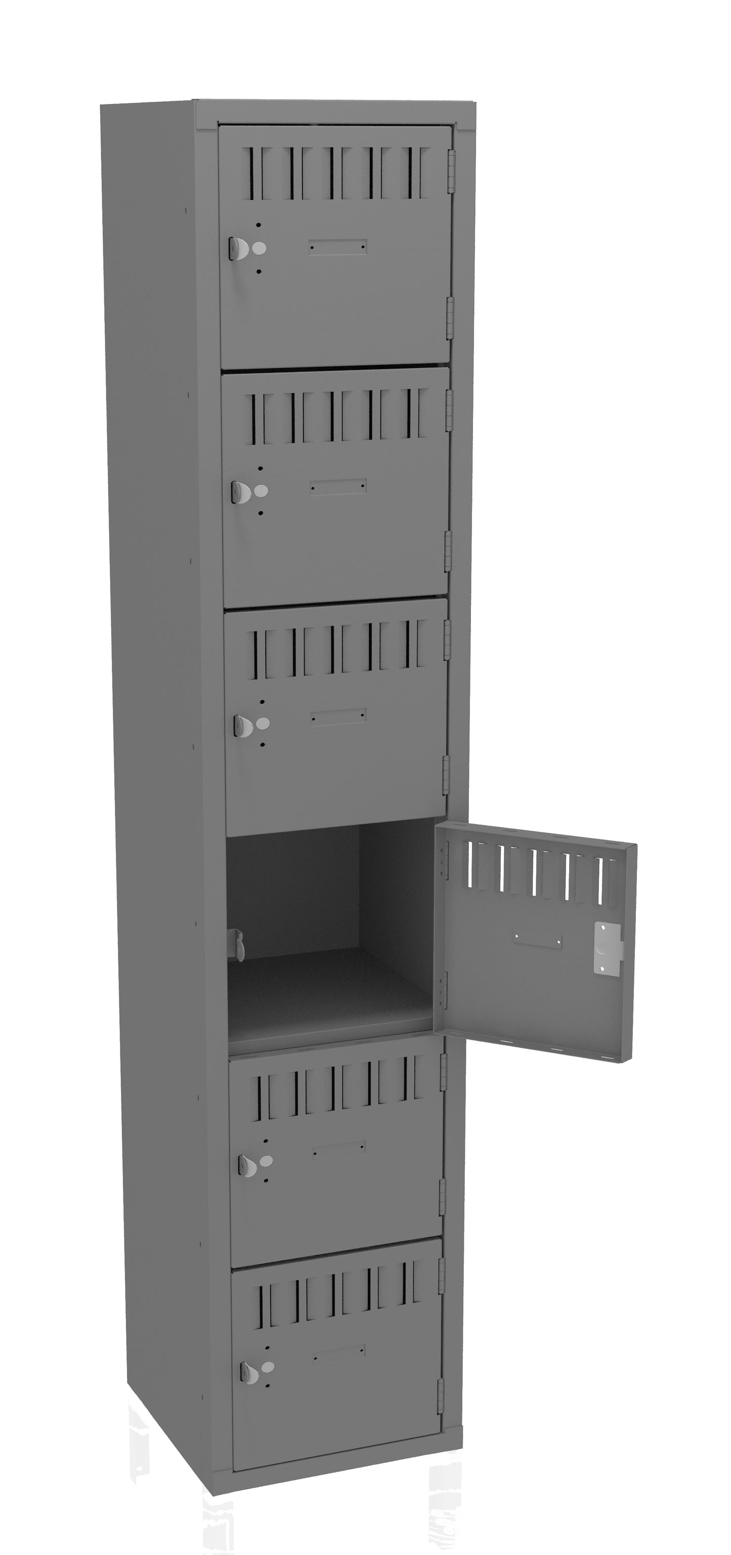 Tennsco BK6-151512-A 6-High Box Locker - One Wide, No Legs (Unassembled)