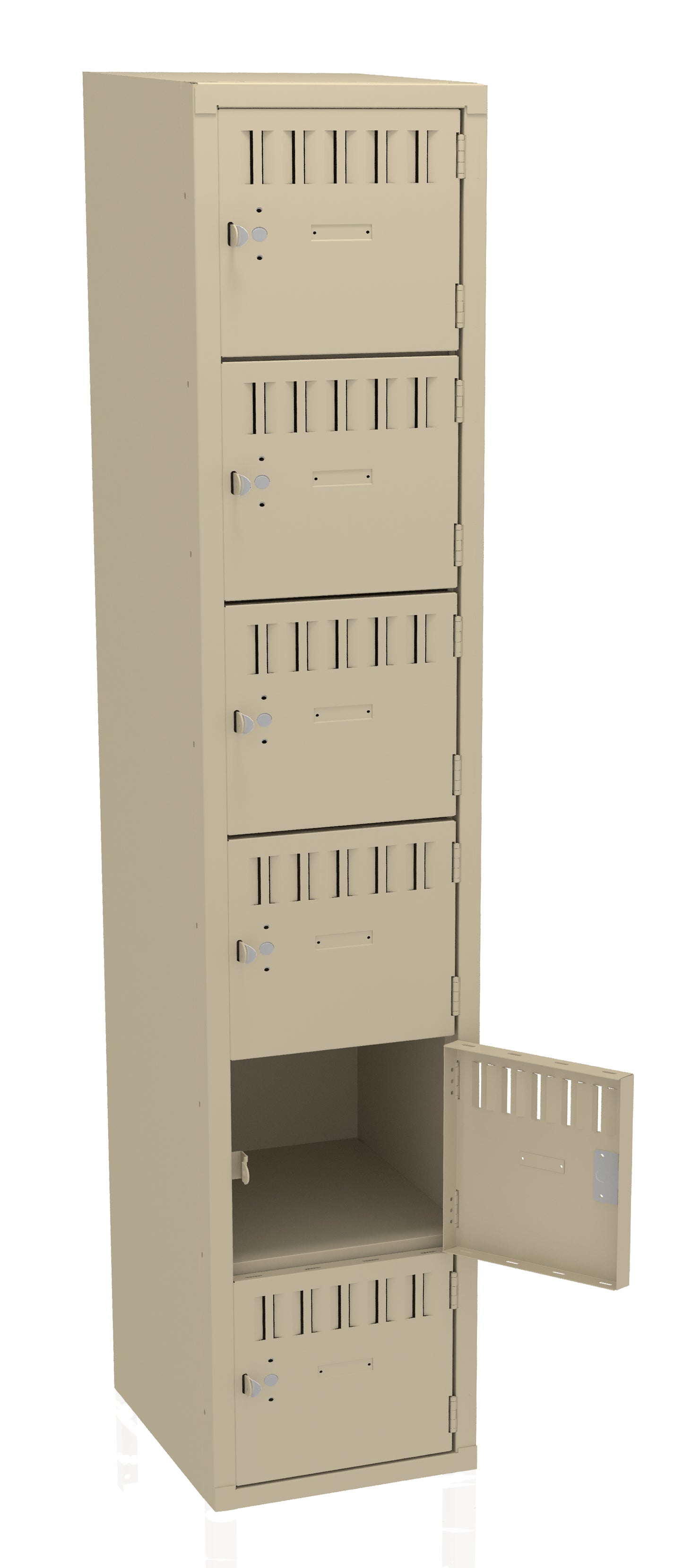 Tennsco BK6-151812-A 6 High Box Locker - One Wide, No Legs (Unassembled)