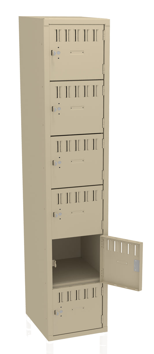 Tennsco BK6-151812-A 6 High Box Locker - One Wide, No Legs (Unassembled)