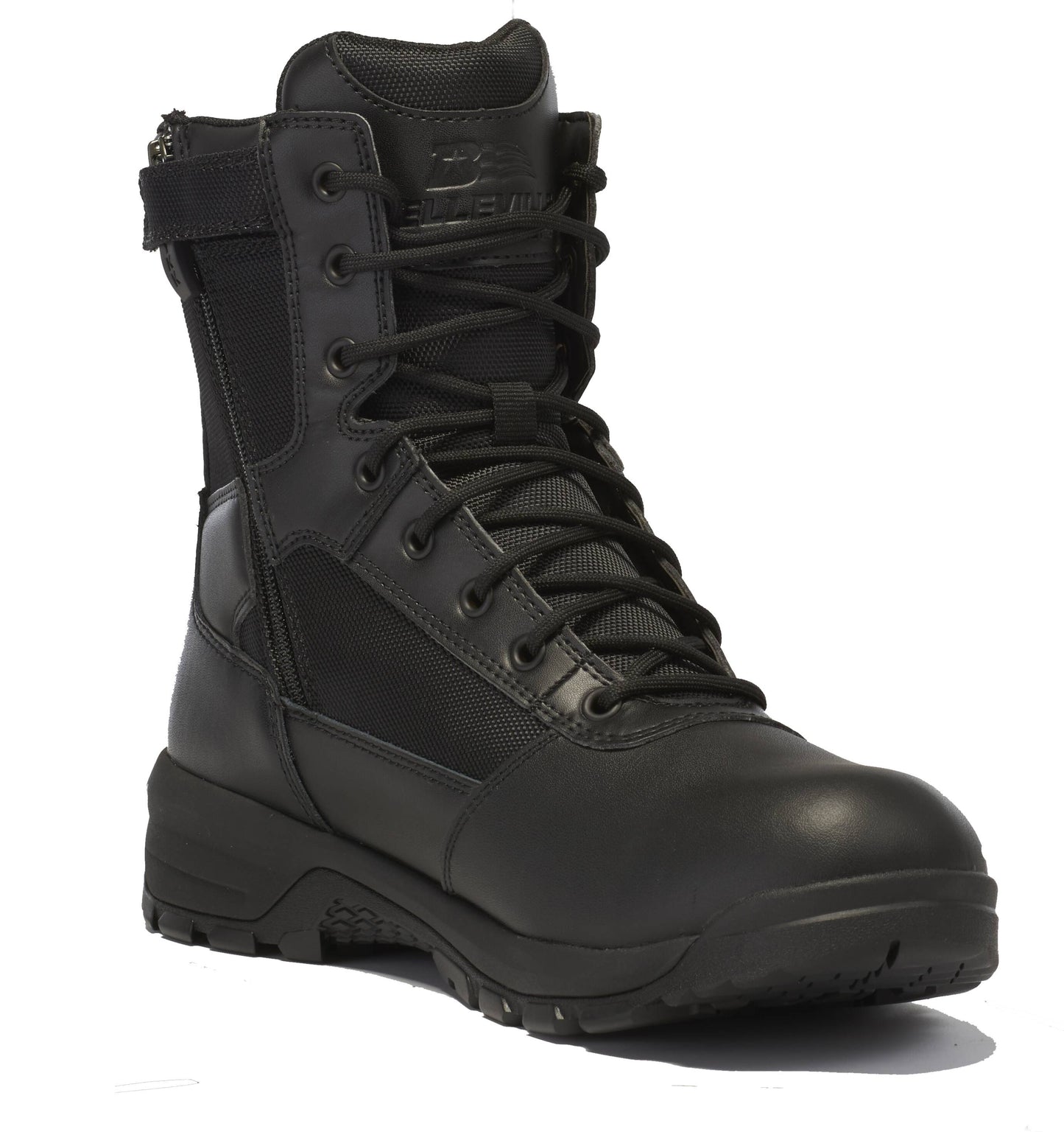 Belleville Men's, 8", SPEAR POINT, BV918Z, Hot Weather Lightweight Side-Zip Tactical Boot, Black, 15, Wide, BV918Z 15W