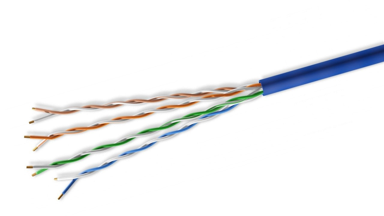 CompuCablePlusUSA BW-SL6U-1KBLU CAT.6 Slim 28 AWG Unshielded CM Rated - Stranded Ethernet Bulk Cable, Gigabit Network LAN Wire, UTP Internet Cable 1000 FT, Blue