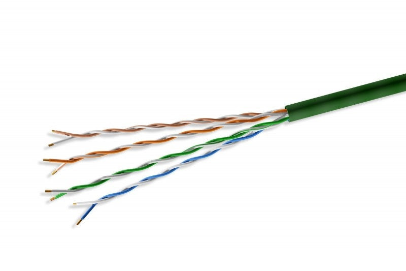 CompuCablePlusUSA BW-SL6U-1KGRE CAT.6 Slim 28 AWG Unshielded CM Rated - Stranded Ethernet Bulk Cable, Gigabit Network LAN Wire, UTP Internet Cable 1000 FT, Green