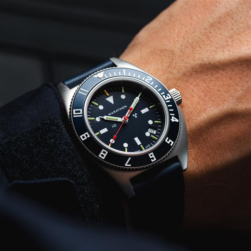 Marathon WW194013SS-1301 Blue Yonder SSNAV-D Quartz Limited Edition (41mm) Blue Dial / Blue Rubber Strap