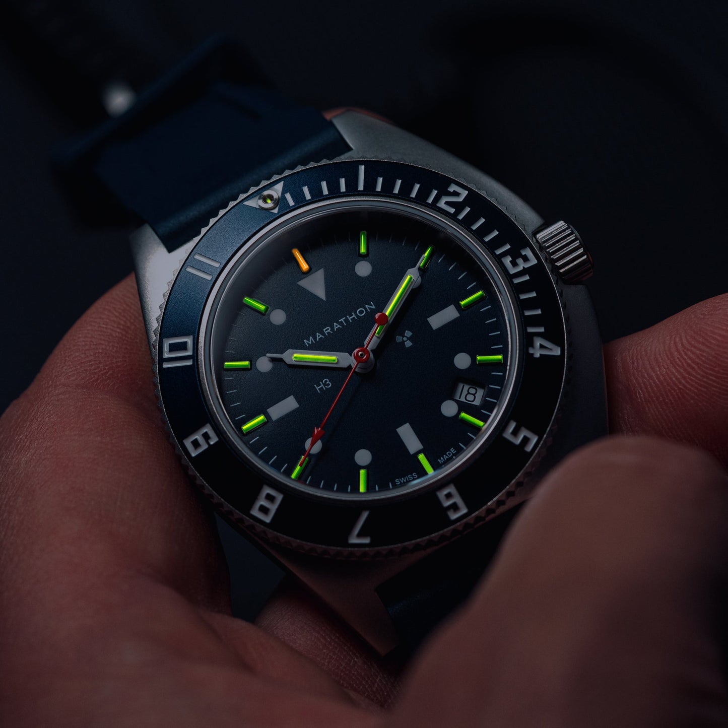 Marathon WW194013SS-1301 Blue Yonder SSNAV-D Quartz Limited Edition (41mm) Blue Dial / Blue Rubber Strap