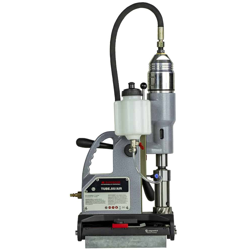 Euroboor TUBE.55/AIR Pneumatic Magnetic Drilling Machine, 55Mm - 2 3/16", 6.3 Bar.
