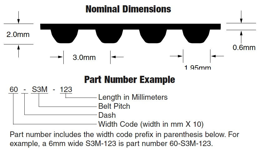 Bando 100-S3M-525 S3M Timing Belt