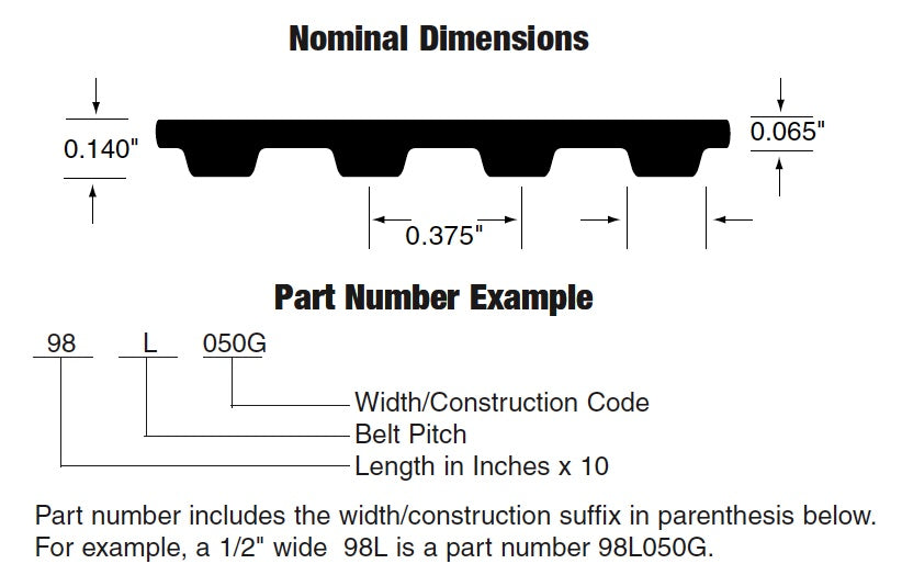 Bando 345L075G L Timing Belt