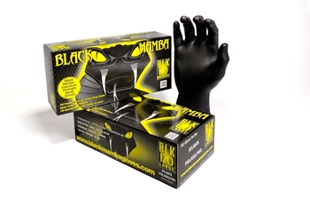 Black Mamba BLK-110 Black Mamba 6.25mil Nitrile Gloves (100 Per Box), Medium