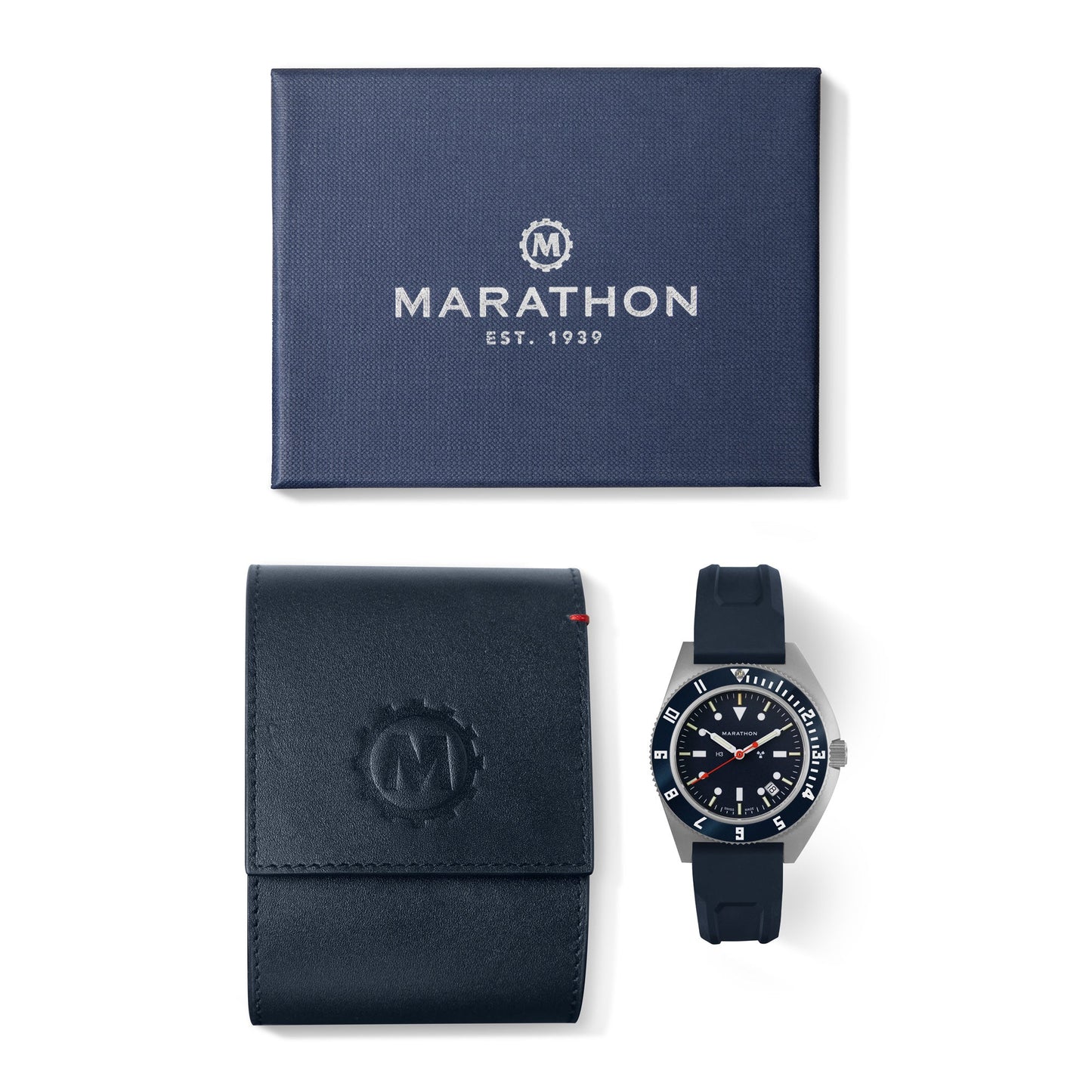 Marathon WW194013SS-1301 Blue Yonder SSNAV-D Quartz Limited Edition (41mm) Blue Dial / Blue Rubber Strap