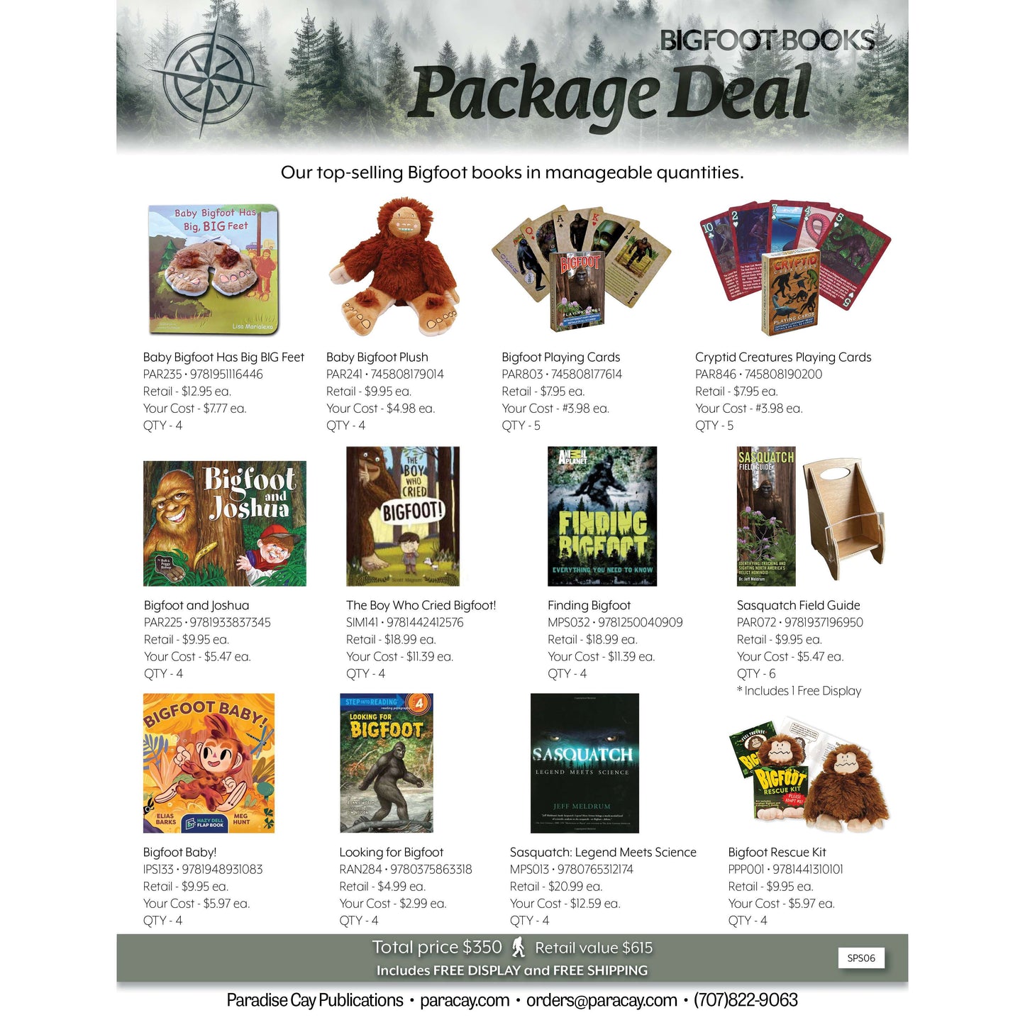 Paradise Clay SPS06 Squatch Metalworks Package Special BIGFOOT BOOKS (WHOLESALE ONLY) - Book