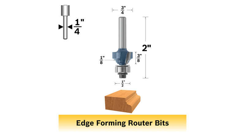 Bosch 85290MC 1/8 In. X 3/8 In. Carbide-Tipped Roundover Router Bit