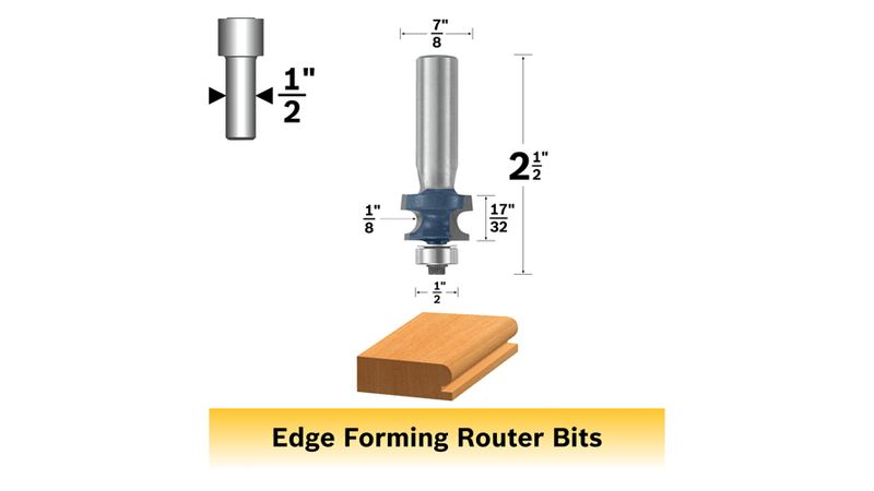 Bosch 85632M Edge Beading Bit 1/8" Rad., 1/2" Shk., C.T. (Super)