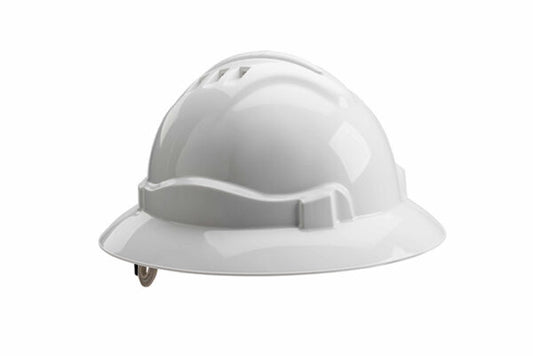 Gateway Safety 71400 Serpent Full Brim Safety Helmet - ANSI Z89.1 Type I Hard Hat, Vented Class C & Unvented Class E