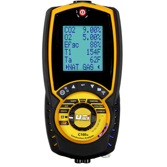 UEI Test C165+NOIL Residential/Commercial Combustion Analyzer w/ NO1 Sensor for Oil-Fired Appliances