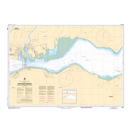Paradise Clay CAN3497 CHS Chart Vancouver Harbour Central Portion/Partie Centrale