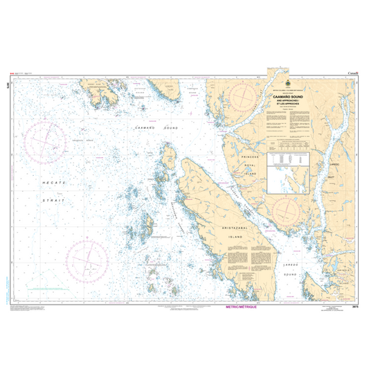 Paradise Clay CAN3975 CHS Chart Caamaño Sound and Approaches/et les approches