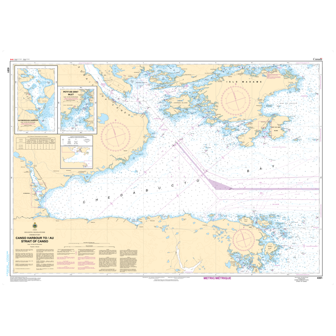 Paradise Clay CAN4301 CHS Chart Canso Harbour to Strait of Canso